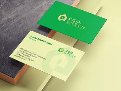 ECO.GREEN Logo Concept Branding Creative Illustration Logo Design Color Them Branding Business Card