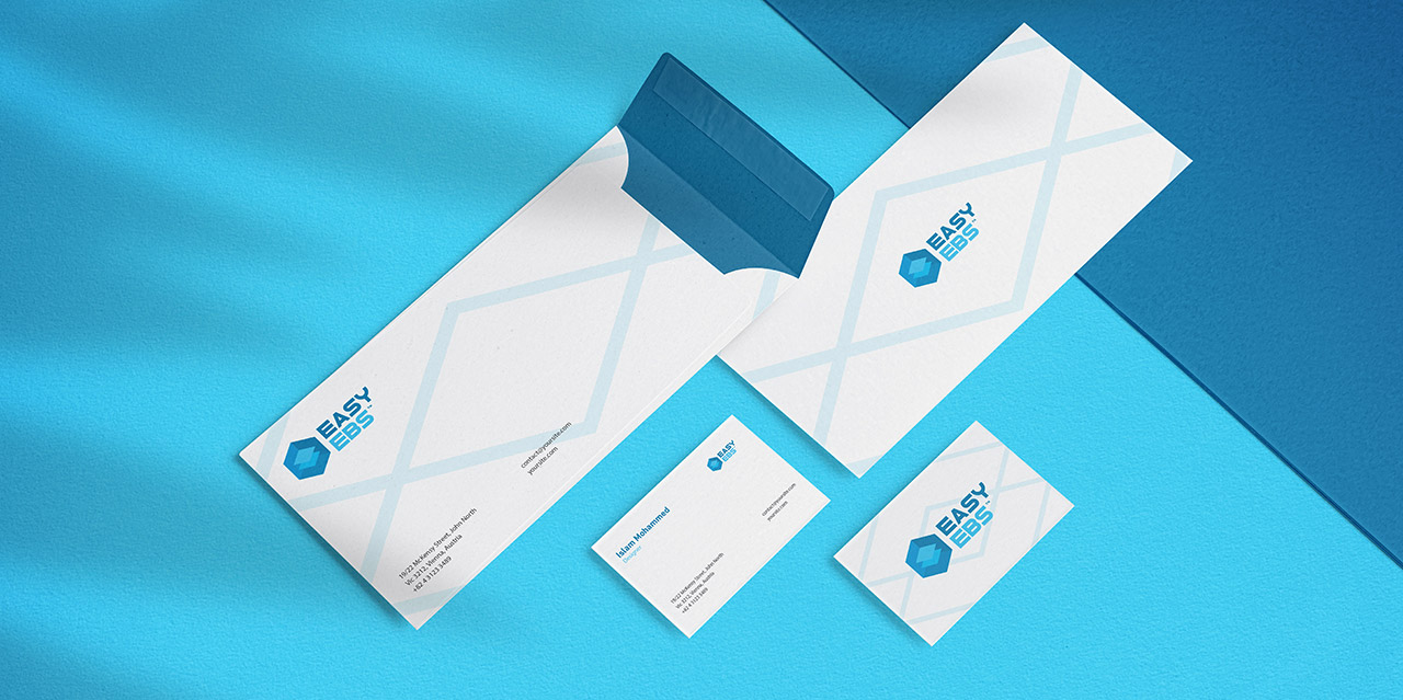 easy ebs logo design branding elements business cards 