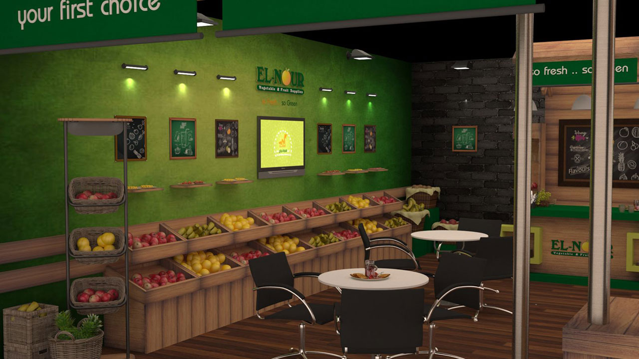 El Nour Fruits & Vegetables Supply Exhibition &  Booth Design 2017 3d Design