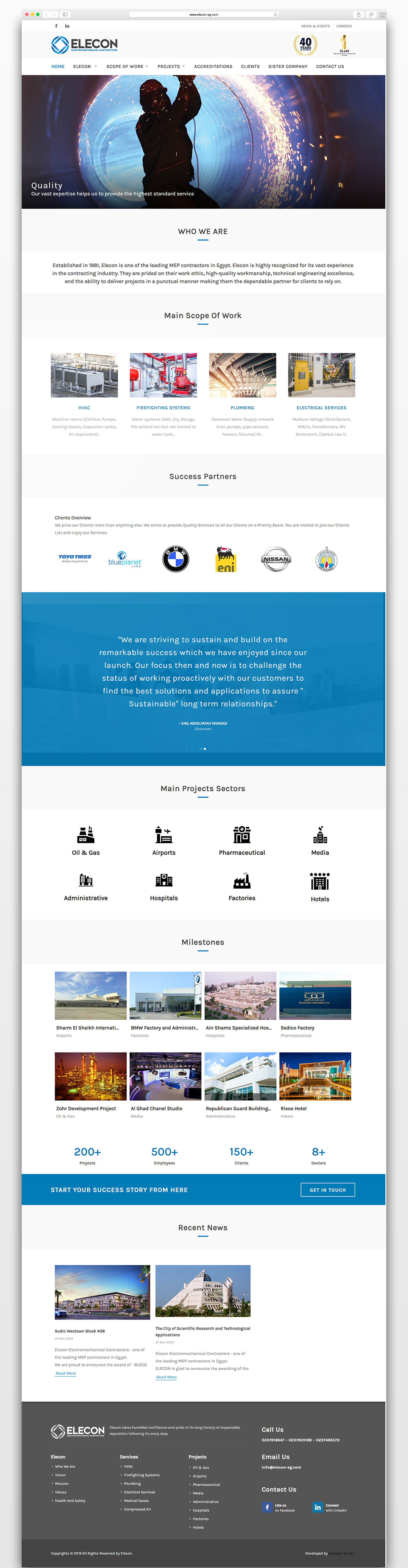 elecon website homepage design UX & UI development