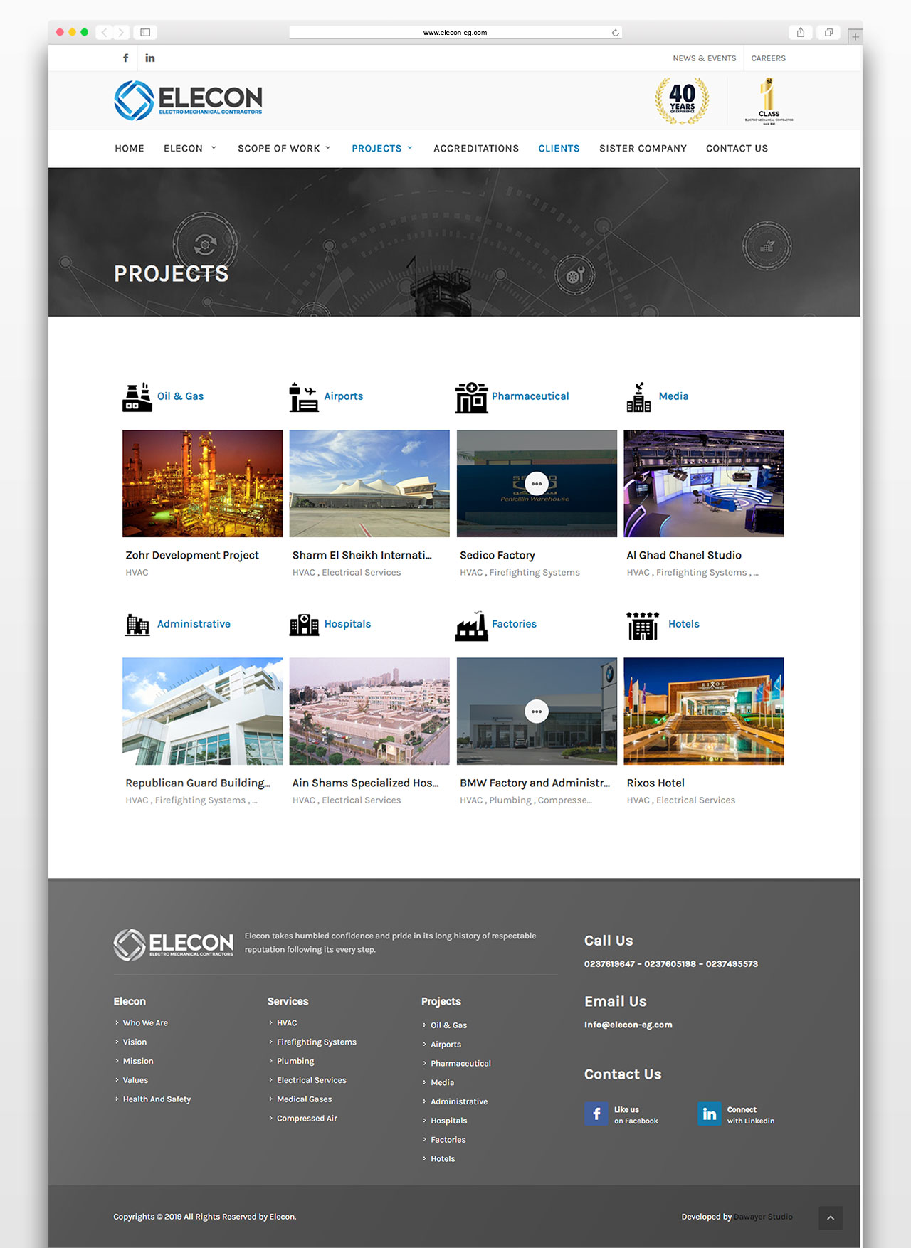 Elecon Website Projects Page UI & UX Development