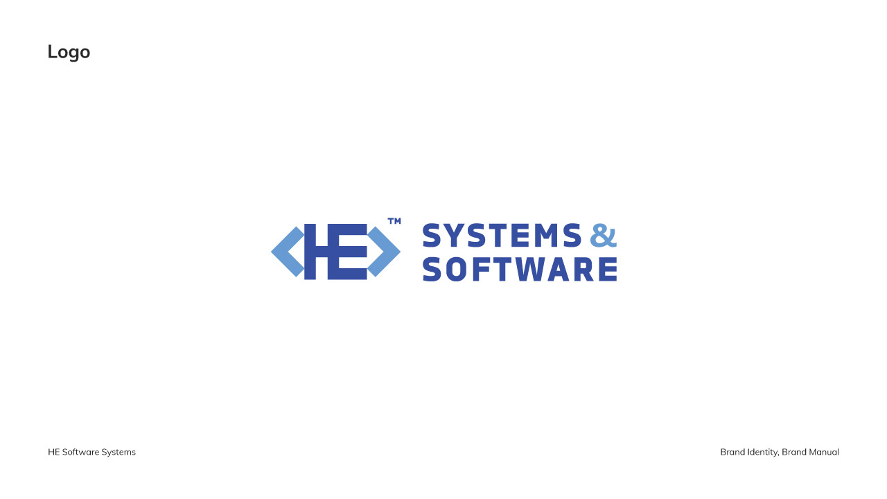 HE Software Logo Concept and Font Identity Logo Design Identity System Software