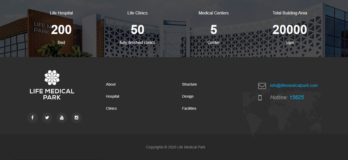 Life Medical Park Footer UI & UX Development Web Design Website