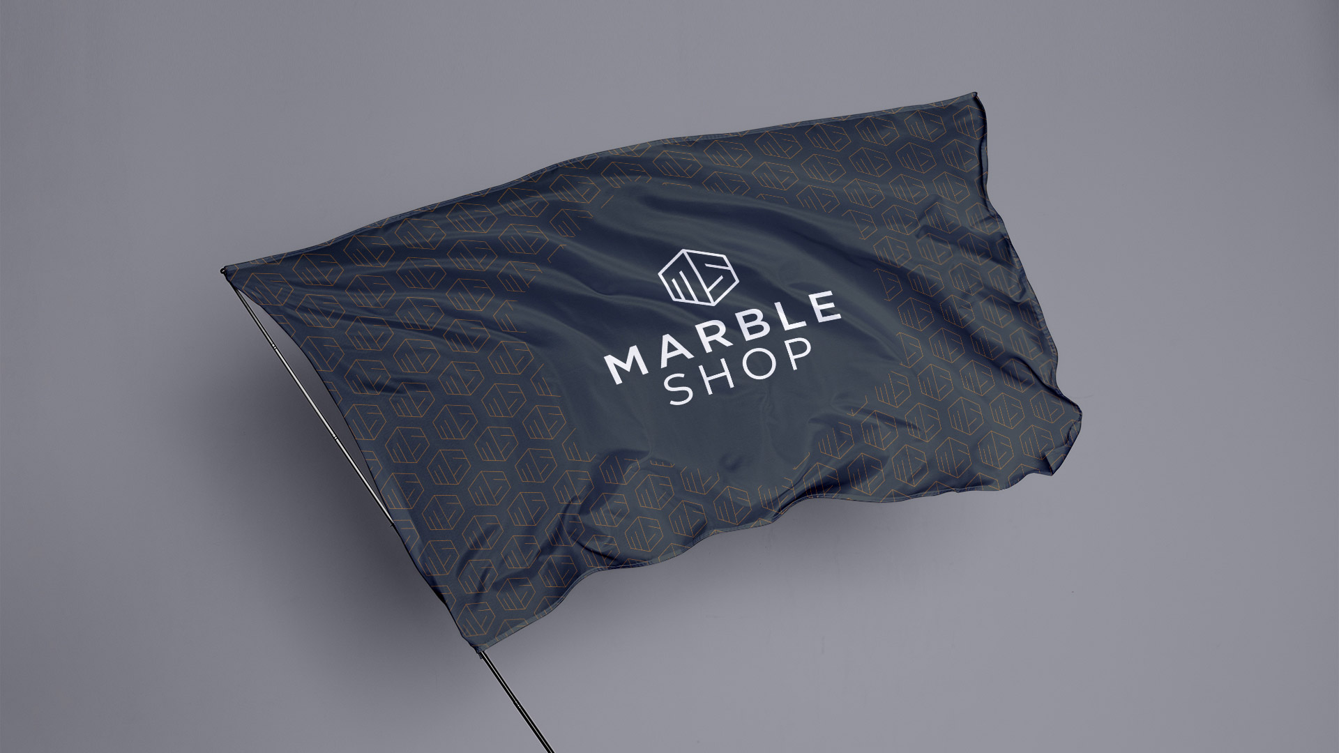 marble shop logo design branding elements flag production 