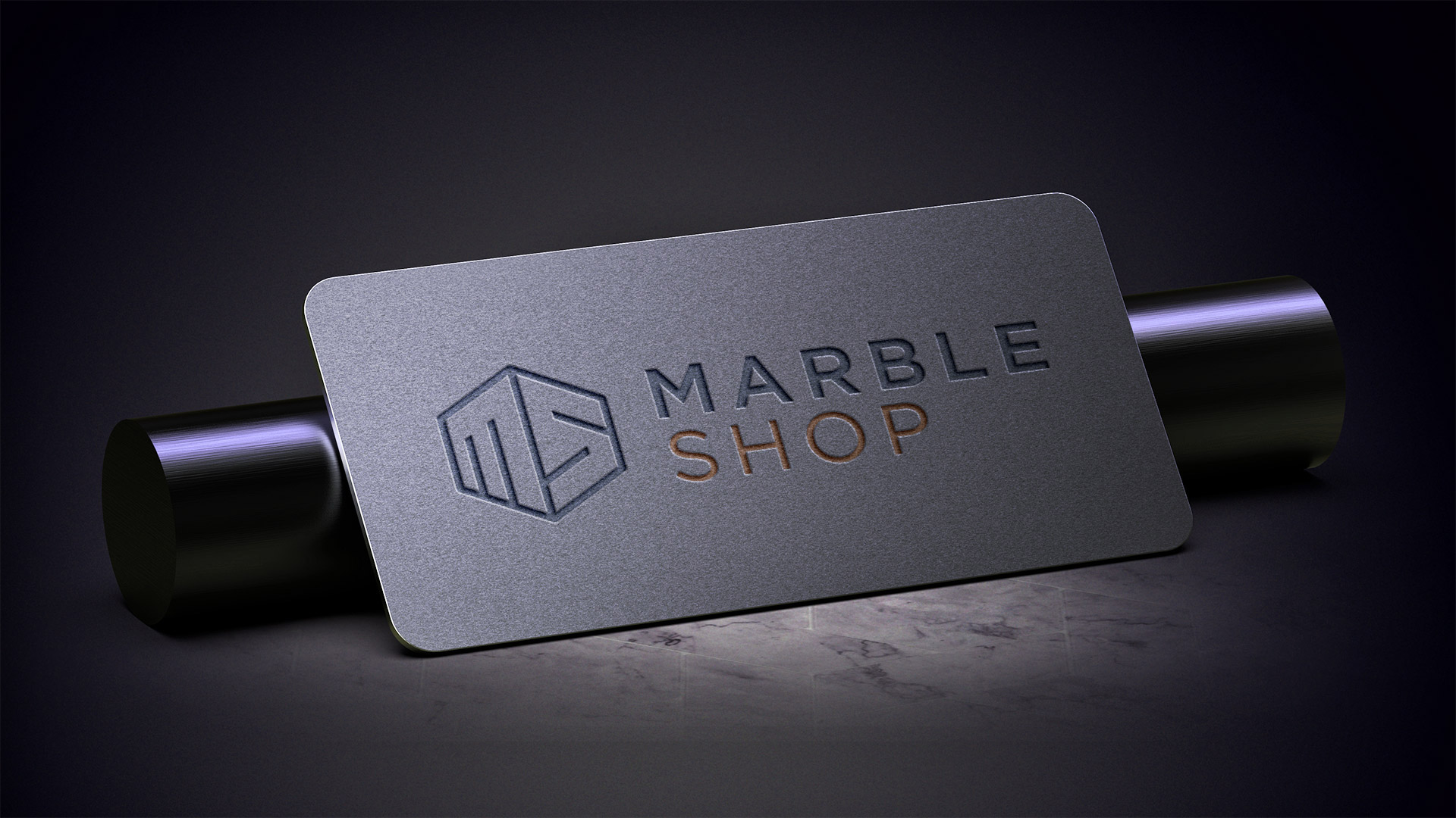 marble shop logo design branding elements business cards 
