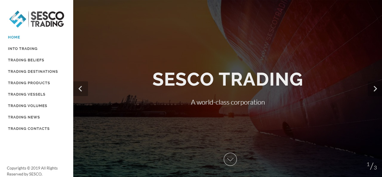 SESCO Trading Website Home Page UI & UX Development