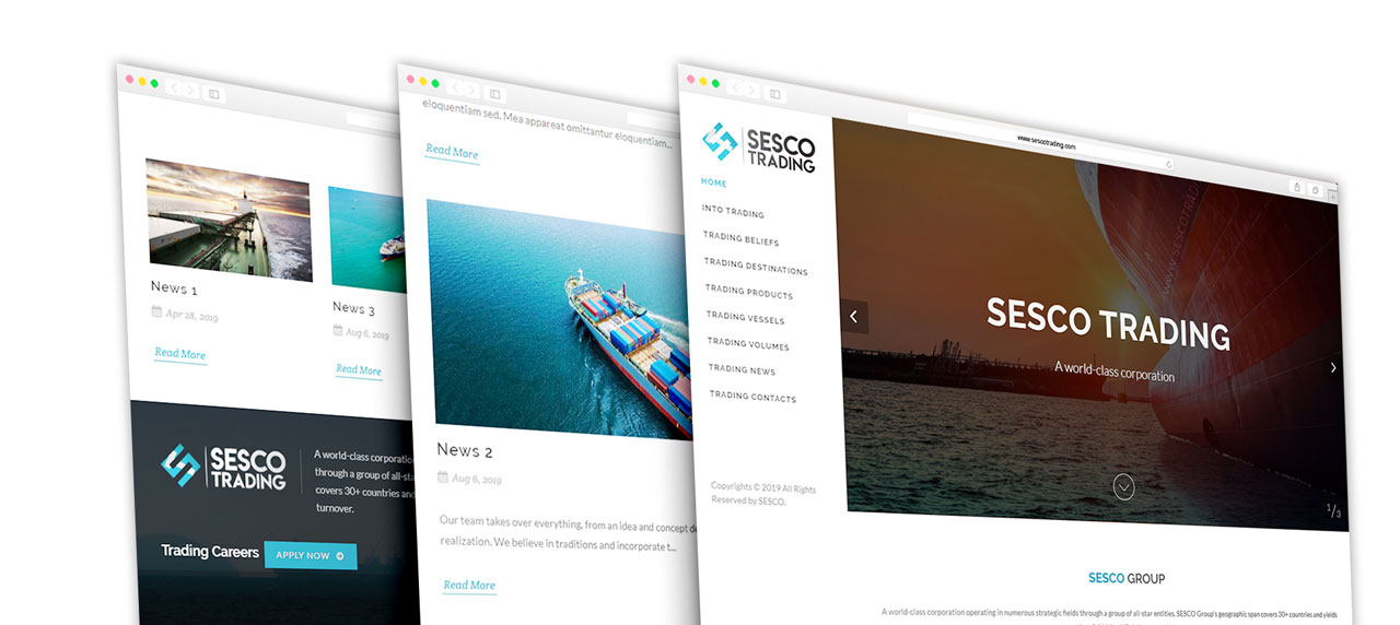 SESCO Trading website design by Dawayer Advertising agency