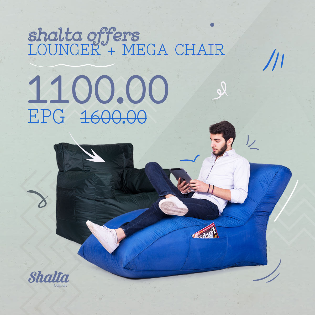 Shalta Comfort Mega Chair and Lounger Offer Simple Design By Dawayer Studio