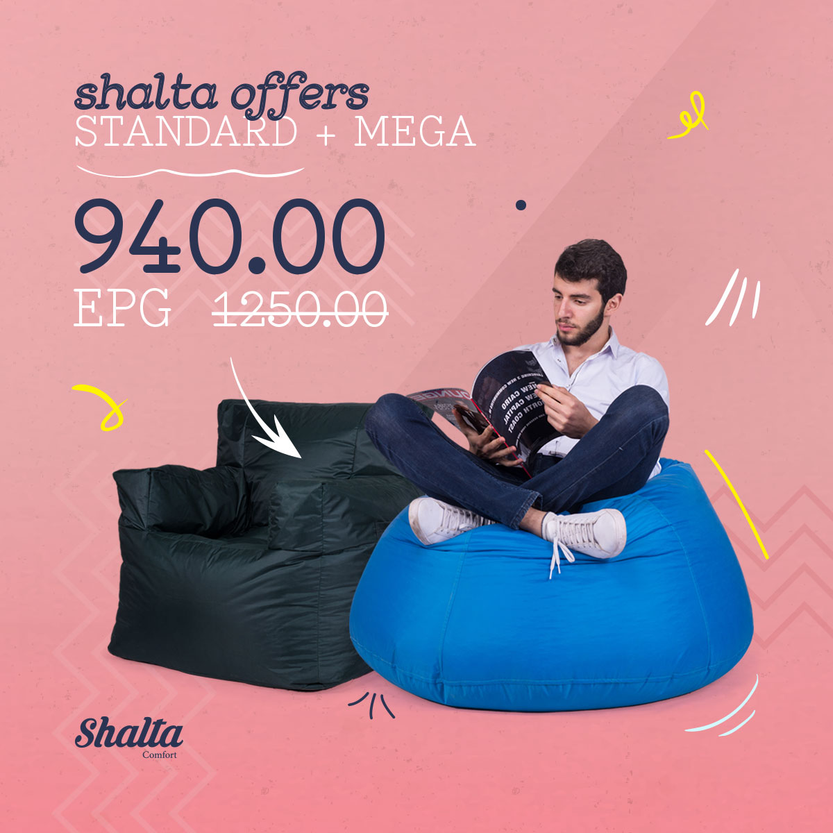 Shalta Bean Bags Social Media Designs By Dawayer Studio