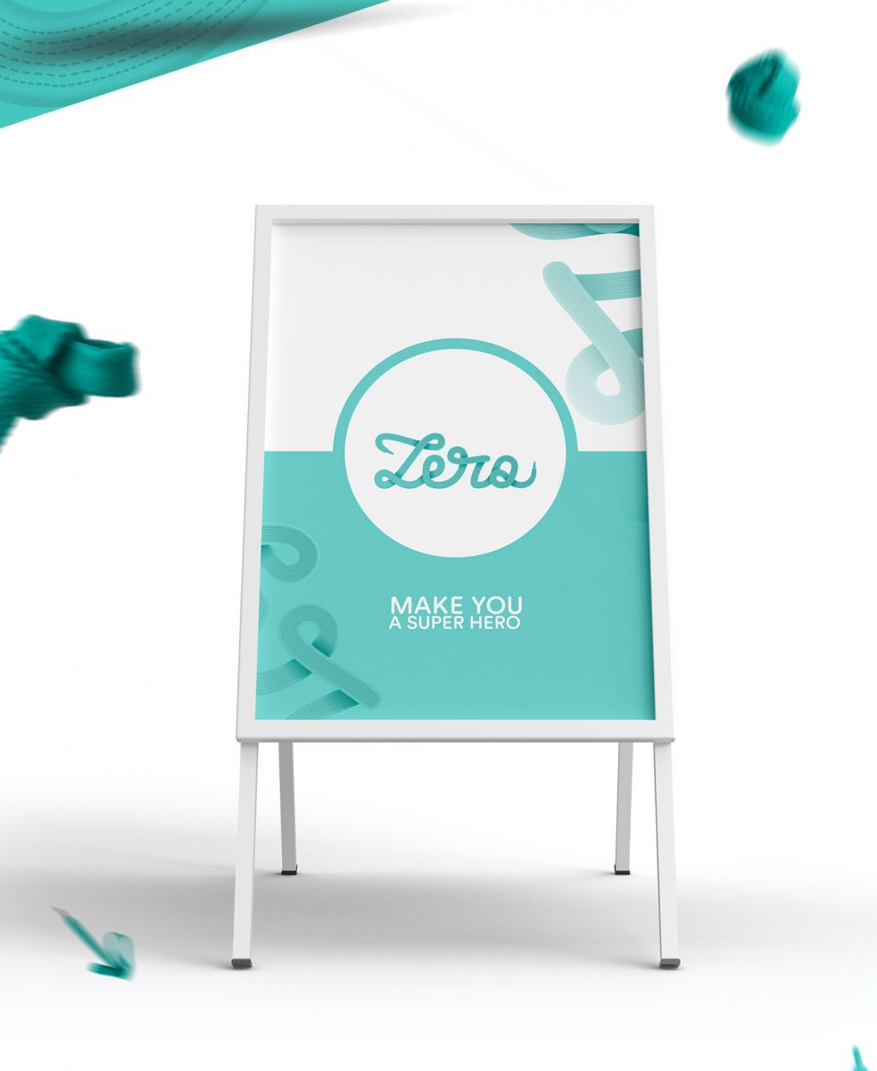 stand panner for zero logo and branding by dawayer studio marketing agency